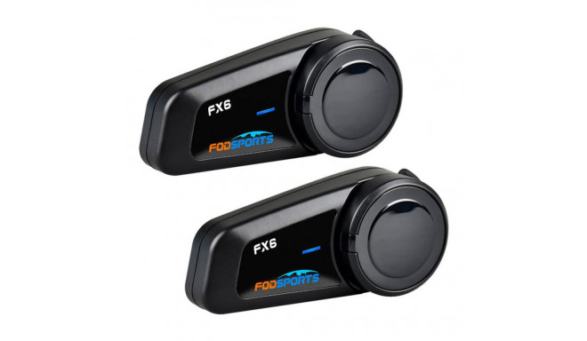 Fodsports FX6 motorcycle intercom two-pack (black)