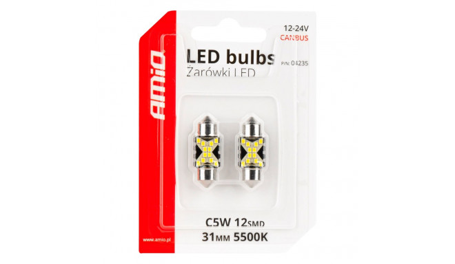 Led pirnid 2tk 12SMD C5W 2016 31mm 12/24