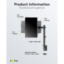 Single Flex monitor mount, black for curved and flat monitors between 17 and 32 inches (43-81 cm) up