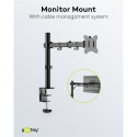 Single Flex monitor mount, black for curved and flat monitors between 17 and 32 inches (43-81 cm) up
