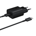 Samsung EP-TA800EBE adaptiivne 25W USB-C 2A kiire laadija + USB-C 1m kaabel must (OEM)