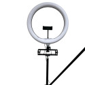 iLike S14 LED 30W Selfie 36cm Ring Light Lamp + Tripod Stand 2.1m + Shelf & 3x phone / Mic Holder Bl