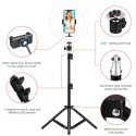 iLike S14 LED 30W Selfie 36cm Ring Light Lamp + Tripod Stand 2.1m + Shelf & 3x phone / Mic Holder Bl