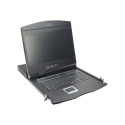 DIGITUS modularized 48.3cm 19inch TFT console with 16 port KVM US keyboard RAL 9005 black color