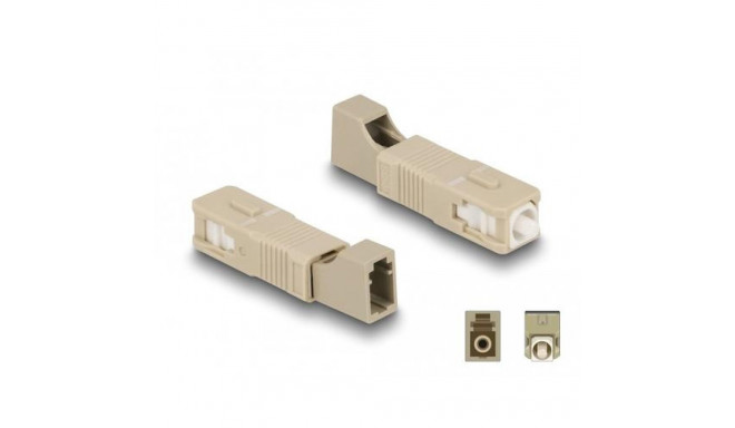 DeLOCK Optical Fiber Hybrid Coupler SC Simplex male to LC Simplex female beige