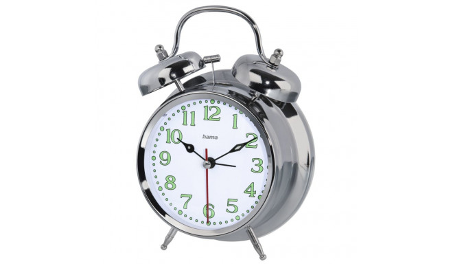 Hama 00186326 Nostalgia Alarm Clock Silver