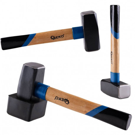 Geko Paving Hammer G72291, 1500g, Steel, Wood, Rubber overlay, Ergonomic handle, Solid construction