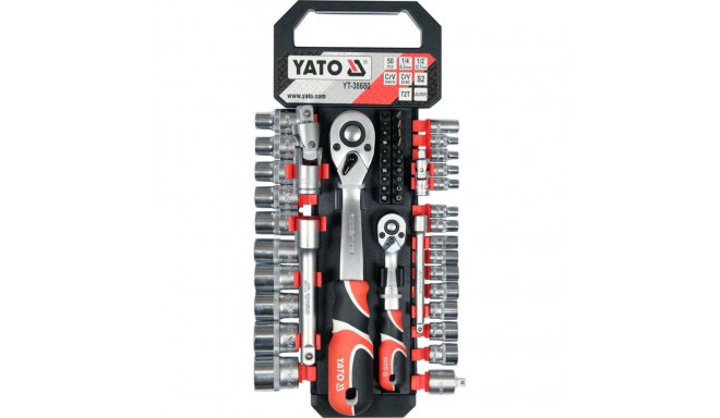 51 tk. padruninikomplekt 1/4"; 1/2 YT-38680 YATO