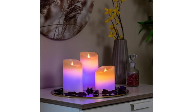 Multicolour Flame-Effect LED Candles with Remote Control Lendles InnovaGoods 3 Units