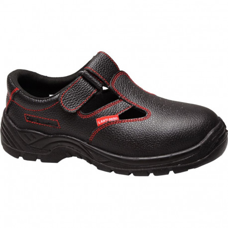 Sandały bez podnoska skórzane czarne, o1 fo sr, "45", ce,lahti