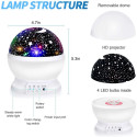 Elight L1 2in1 Rotating Star Sky projector and Night lamp with 4x AAA / USB Cable Black