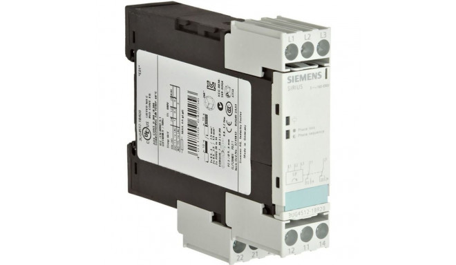 Siemens Faasijärjestuse ja Rikke Relee 3A 2P 0.45 sek 160-690V AC (3UG4512-1BR20)