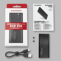 AXAGON Väline USB-C 3.2 Gen 2 metallist korpus M.2 SATA SSD ketastele AXAGON Väline USB-C 3.2 Gen 2 metallist korpus M.2 SATA SSD ketastele