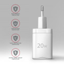 AXAGON Seinakontakti Laadija 2x Porti (USB-A + USB-C), 20W | ACU-PQ20W