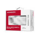 AXAGON Seinakontakti Laadija 2x Porti (USB-A + USB-C), 20W | ACU-PQ20W