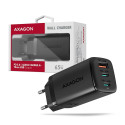 AXAGON GaN seinalaadija 3 pordiga (USB-A + 2x USB-C), 65W | ACU-DPQ65
