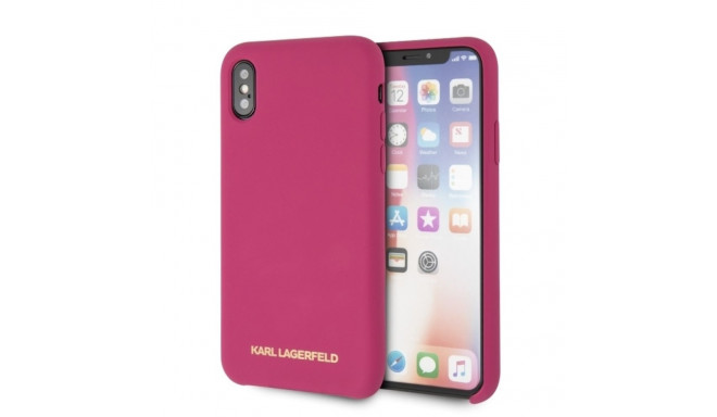 Karl Lagerfeld KLHCPXSLROG iPhone X/X kõvakate fuksia silikoon