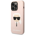 Karl Lagerfeld KLHCP14XSLKHLP iPhone 14 Pro Max 6.7" kõvakaan pink silikoon Karl`s Head kujundusega
