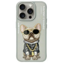 Nimmy iPhone 15 Pro Max 6.7" case gray/grey Glasses Cool Dog