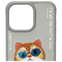 Nimmy iPhone 15 Pro 6.1" case gray/gray Glasses Cool Cat