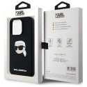 Karl Lagerfeld KLHMP15LSKHPPLK iPhone 15 Pro 6.1" must/must silikoonist kõvakorpus Karl Head prindig