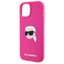 Karl Lagerfeld KLHMP15SSKHPPPLF iPhone 15 6.1" fuksia värvi kõvakorpus Silikoonist Karl Head Print M