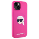 Karl Lagerfeld KLHMP15SSKHPPPLF iPhone 15 6.1" fuksia värvi kõvakorpus Silikoonist Karl Head Print M