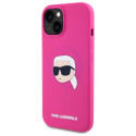 Karl Lagerfeld KLHMP15SSKHPPPLF iPhone 15 6.1" fuksia värvi kõvakorpus Silikoonist Karl Head Print M