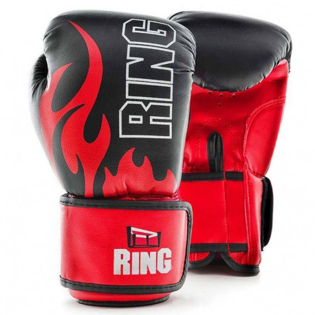 Poksikindad Ring Fire (RR-15) 12 oz, must/punane