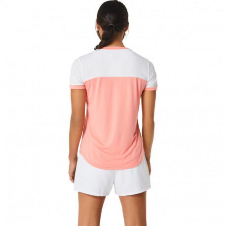 Treeningsärk Asics WOMEN COURT SS TOP roosa/valge - M