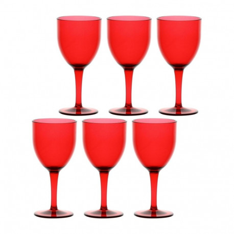 ROSE&TULIPANI akrüülist veiniklaaside komplekt 6 tk 400ml, punane