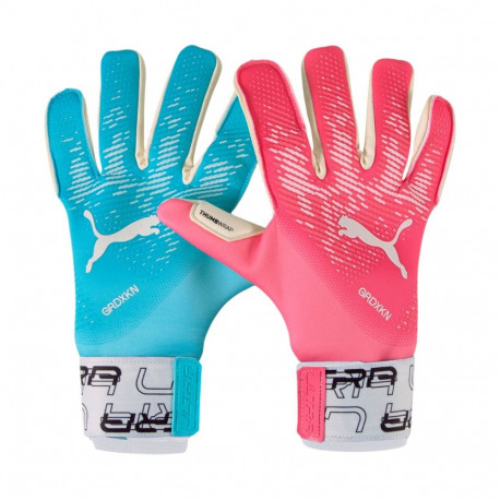 Rękawice bramkarskie Puma Ultra Grip 1 Tricks Hybrid niebiesko-różowe 41853 01 8,5