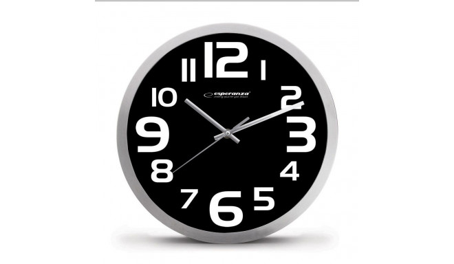 Wall Clock - Esperanza EHC013K Oval Black Quartz White, Black