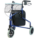 Tricycle Walker - Practical Adjustable with Basket Grey