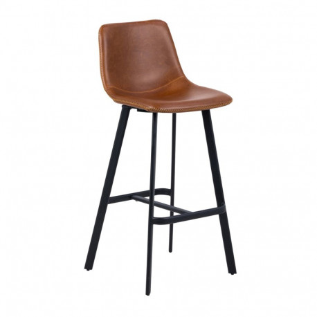 Baaritool OREGON, vintage brandy kunstnahk, 46,5x50xH103cm