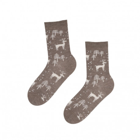 SOKISAHTEL WHITE FOREST angooravillased pruunid sokid 446