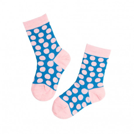 SOKISAHTEL POPPY sinised täpilised meriinovillased sokid lastele 443