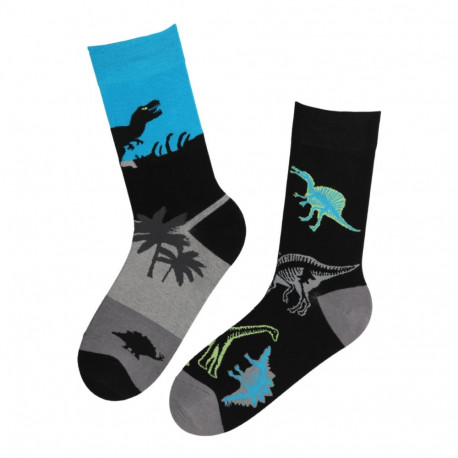 SOKISAHTEL ANTHONY dinosaurustega musta värvi puuvillased sokid 446
