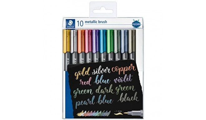 STAEDTLER Marker Metallic brush 10 Stuck im Etui   1-6mm