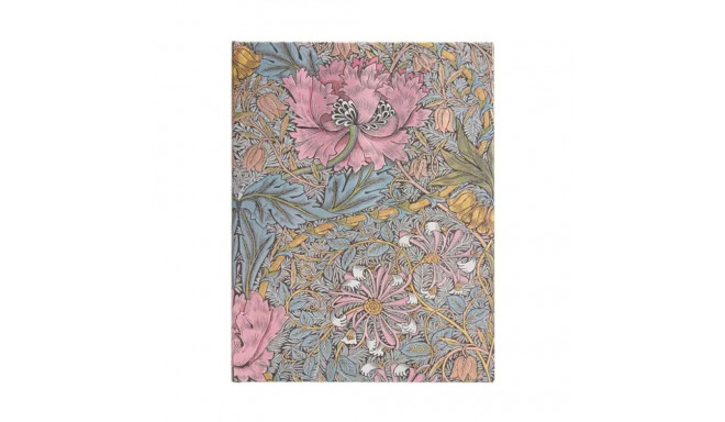 Raamatkalender 2025 Paperblanks Morris Pink Honeysuckle Ultra nädal horisontaalne