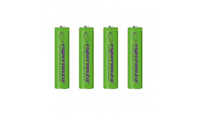 EZA102G Esperanza Ni-MH AAA akud 1000 mAh 4 tk roheline