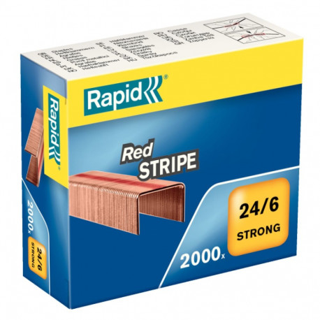 Staples Rapid 24/6 Red Stripe Box/2000