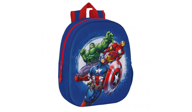 3D School Bag The Avengers Navy Blue 27 x 33 x 10 cm