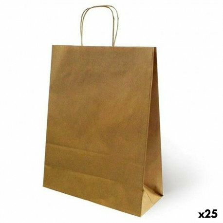 Bags Fama Brown With handles 125 g/m² 21 x 11 x 29 cm (25 Units)