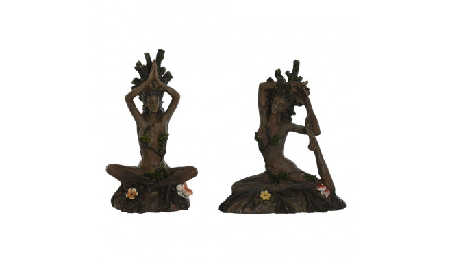 Decorative Figure Home ESPRIT Brown Yoga Indian Man 13 x 6 x 16 cm (2 Units)