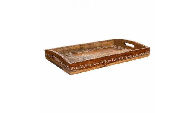 Tray Alexandra House Living White Natural Mango wood 29 x 6 x 43 cm