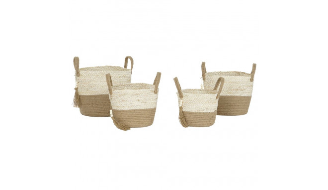 Basket set Home ESPRIT Natural Light brown Jute Modern 40 x 40 x 41 cm