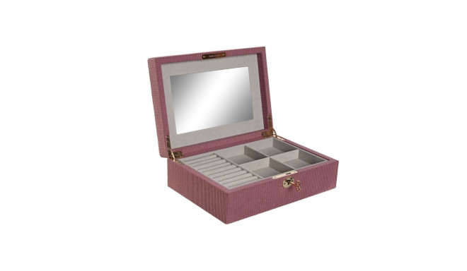 Jewelry box Home ESPRIT Cream Magenta 27 x 19 x 9 cm