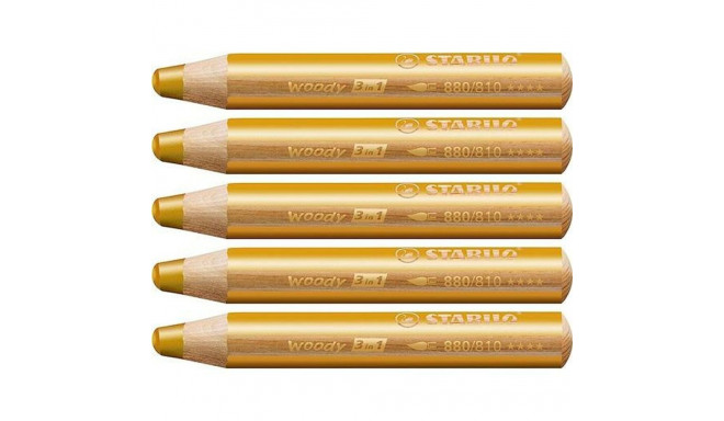 Colouring pencils Stabilo Woody Golden 3-in-1 (5 Units)