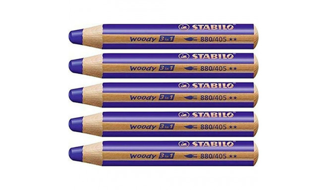 Colouring pencils Stabilo Woody Navy Blue 3-in-1 (5 Units)